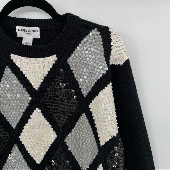 Alfred Dunner Vintage Diamond Sequin Sweater - Picture 4 of 12